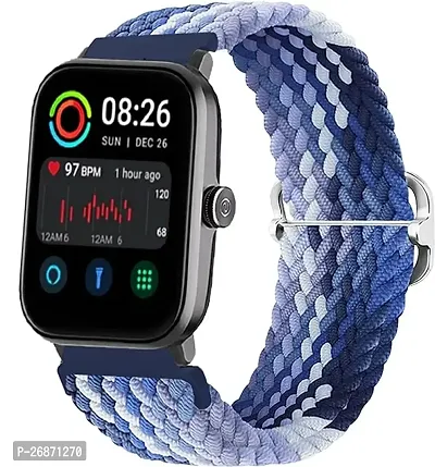 Braided Solo Loop Strap  Firebolt Wonder (BSW047), 22mm Soft Nylon Elastic Strap for Smartwatch.