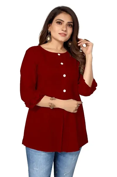 Formal Regular Sleeves Solid Women| Short Kurti | Woman Kurti Top| Office Wear Top | Tops and Tunics