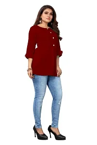 Formal Regular Sleeves Solid Women| Short Kurti | Woman Kurti Top| Office Wear Top | Tops and Tunics-thumb3