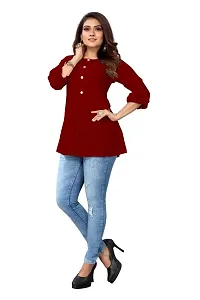 Formal Regular Sleeves Solid Women| Short Kurti | Woman Kurti Top| Office Wear Top | Tops and Tunics-thumb4