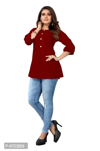 Formal Regular Sleeves Solid Women| Short Kurti | Woman Kurti Top| Office Wear Top | Tops and Tunics-thumb5