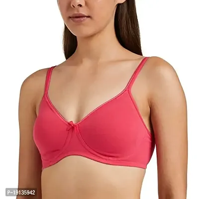 Bhole Industries Women's Cotton Rich Non-Padded Non-Wired T-Shirt Bra Pink-thumb0