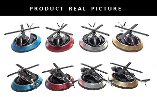 Premium New Helicopter Alloy Solar Car Air Freshener Aromatherapy Car Interior Decoration Accessories Fragrance for Home Office Decoration Perfume Solar Helicopter(Assorted ) Multicolor-thumb2