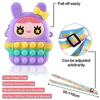 Pop Purse for Girls, Fidget Purse Toys Cute Rabbit Pop Bubble On Its Shoulder Bag Push It Crossbody Bag Relieve Stress Gifts for Kids-Purple-thumb3