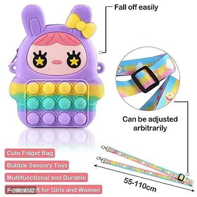 Pop Purse for Girls, Fidget Purse Toys Cute Rabbit Pop Bubble On Its Shoulder Bag Push It Crossbody Bag Relieve Stress Gifts for Kids-Purple-thumb4