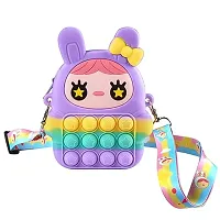 Pop Purse for Girls, Fidget Purse Toys Cute Rabbit Pop Bubble On Its Shoulder Bag Push It Crossbody Bag Relieve Stress Gifts for Kids-Purple-thumb1