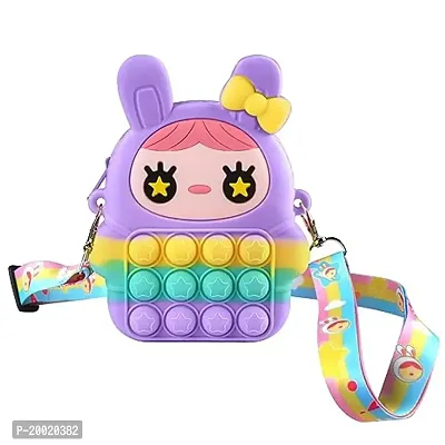 Pop Purse for Girls, Fidget Purse Toys Cute Rabbit Pop Bubble On Its Shoulder Bag Push It Crossbody Bag Relieve Stress Gifts for Kids-Purple-thumb2