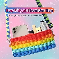 Silicone Pop It Fidget Pencil Case Zipper Closer Pencil Pouch For Kids School Stationery Pencil Kit Pencil Pen Holder Geometry Box For Kids Best Gift Pack Of 1 Pouch-thumb1