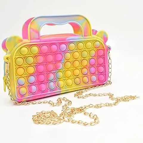 Pop Fidget Purse Shoulder Bag Push it Bubble Sensory Crossbody Bags Poppet Handbag for Girls Fidget Popper Toy for Kids Party Gifts