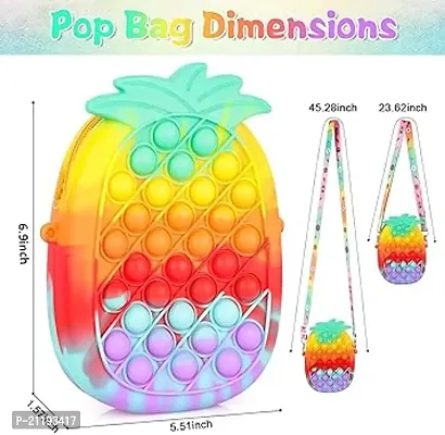 Pop It Purse with Fidget Toy Pack,Pop It Handbag for Girls, Pop It Bag for Women,Pop It Fidget Toys,Push pop Bubble Fidget Sensory Toys to Relieve Stress,Silicone Rainbow Bag