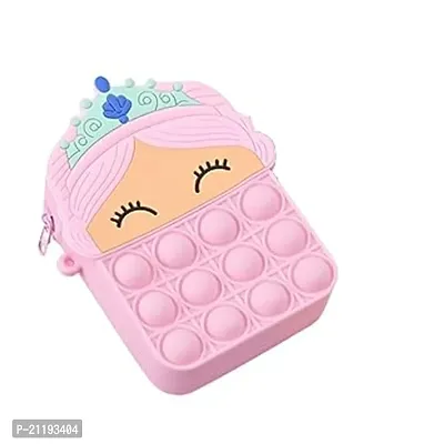 Pop Purse for Girls Fidget Bags Toy, Bubble Shoulder Bag Princess Unicorn Puppet Crossbody Bag School Supplies, Popular Popper Wallet for Students Teens