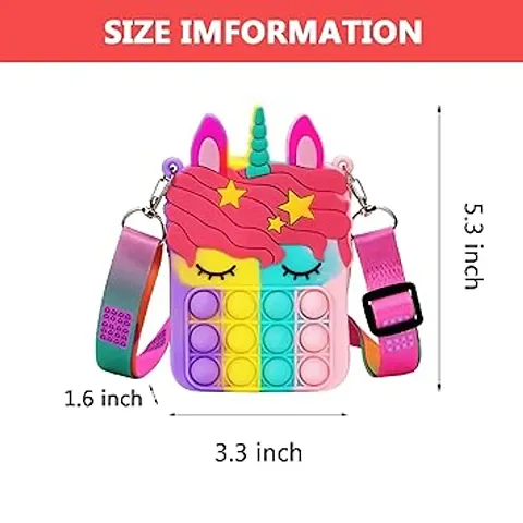 Rathor Enterprises Pop Purse, Unicorn Pop Purse for Girl Women Pop Bag | Unicorn Pop Toy, Shoulder Bag Fidget Toys Pop Fidget Backpack Toy for School Backpack