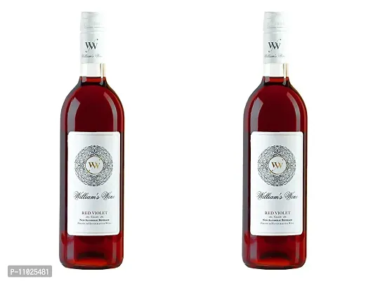 Wine Non Alcoholic, Premium Handcrafted Grape Fruit Wine,  Pack of 2