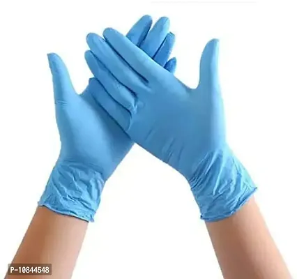 Medbuddy Nitrile Powder-Free Hand Gloves Large - Pack Of 100 Pieces, Blue