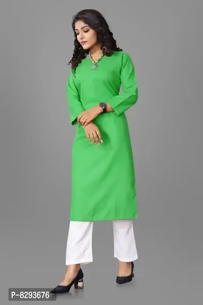Beautiful Cotton Solid Straight Kurta With Pant For Women-thumb0