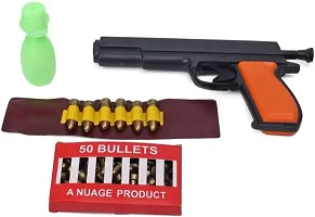Gun Fighter - Gun, 50 Bullets, Wrist Bullet Holder with 6 Long Bullets & Glow in Dark Target Practice for Kids-thumb1