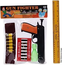 Gun Fighter - Gun, 50 Bullets, Wrist Bullet Holder with 6 Long Bullets & Glow in Dark Target Practice for Kids-thumb2