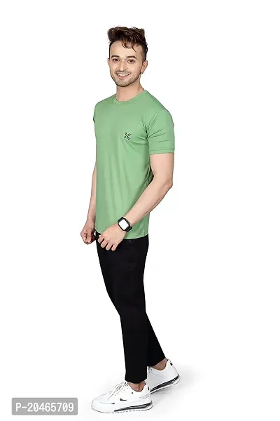 BUY IN BUDGET Men's Regular Fit T-Shirt Round Neck/Short Sleeve (XL, Green)-thumb4