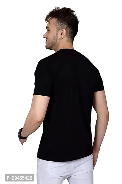 BUY IN BUDGET Men's Regular Fit T-Shirt Round Neck/Short Sleeve (M, Black)-thumb2