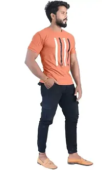 BUY IN BUDGET Men's Polo Matic Short Sleeve Regular Fit T-Shirt (M, Peach)-thumb1