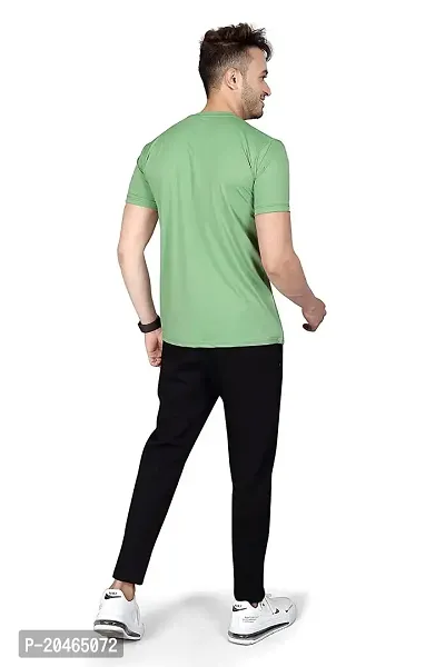 BUY IN BUDGET Men's Regular Fit T-Shirt Round Neck/Short Sleeve (L, Green)-thumb2