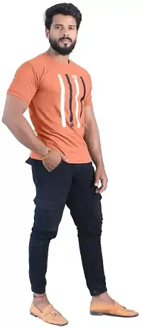 BUY IN BUDGET Men's Polo Matic Short Sleeve Regular Fit T-Shirt (M, Peach)-thumb2