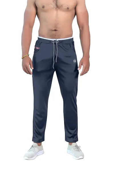 Men's Regular Fit Stretchable Athletic Loose Track Pants With Side Pockets