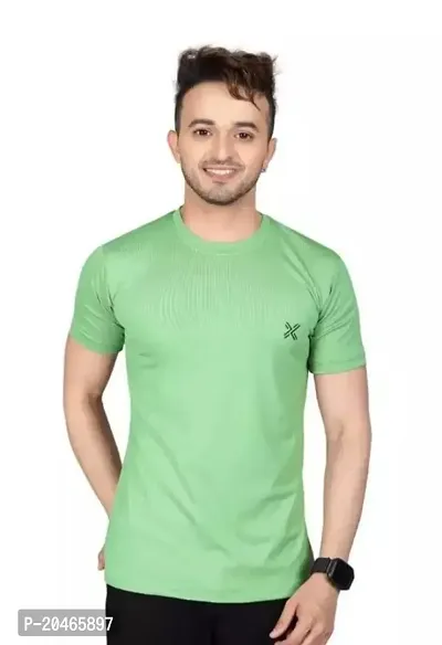 BUY IN BUDGET Men's Regular Fit T-Shirt Round Neck/Short Sleeve (M, Green)