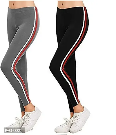 Fitg18 Women's Slim Fit Polyester Track Pants (bblack & Grey Wr Comboo_m)-thumb0