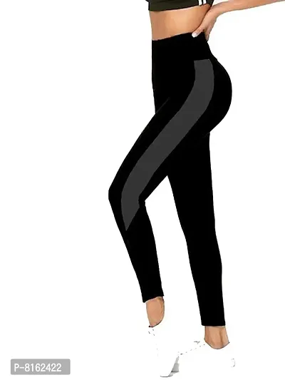 FITG18® Gym wear Leggings Ankle Length Workout Trousers|Stretchable Striped  Leggings | High Waist Sports Fitness Track Pants for Girls & Women (Pack
