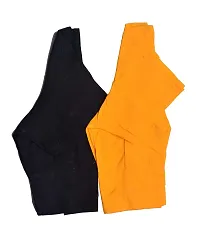 PLAIN ROUND NECK 2 PICE 2BY2 BLOUSE COMBO PACK BLACK YELLOW (34)-thumb1