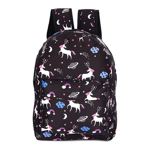 Solid Attire Polyester Printed Waterproof Backpack | School Bag | College Bag | Casual Backpack for Boys and Girls