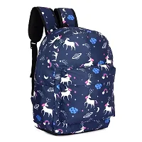 Solid Attire Polyester Printed Waterproof Backpack | School Bag | College Bag | Casual Backpack For Boys and Girls (Navy Blue)-thumb1