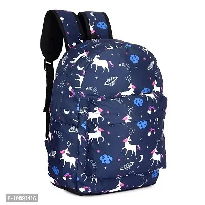 Solid Attire Polyester Printed Waterproof Backpack | School Bag | College Bag | Casual Backpack For Boys and Girls (Navy Blue)-thumb2