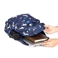 Solid Attire Polyester Printed Waterproof Backpack | School Bag | College Bag | Casual Backpack For Boys and Girls (Navy Blue)-thumb3