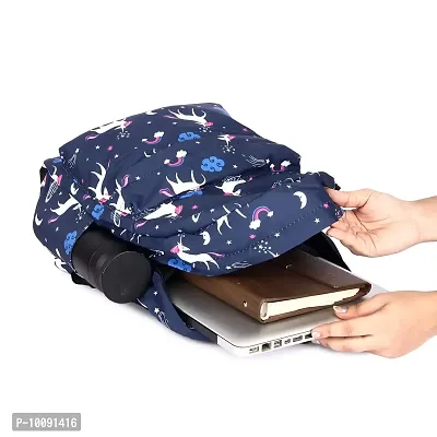 Solid Attire Polyester Printed Waterproof Backpack | School Bag | College Bag | Casual Backpack For Boys and Girls (Navy Blue)-thumb4