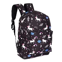 Solid Attire Polyester Printed Waterproof Backpack | School Bag | College Bag | Casual Backpack For Boys and Girls (Set Of 3 Bags) (Black)-thumb2