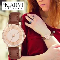 KIARVI GALLERY Analogue 6 to 12 Antique Dial Designer Leather Strap Women's and Girl's Watch (Maroon)-thumb4