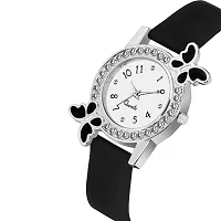 KIARVI GALLERY Analogue Butterfly Diamond Studded Girl's  Women's Watch(Black)-thumb1