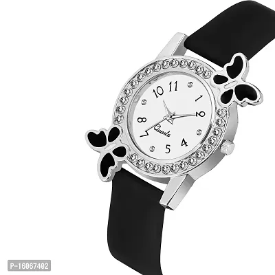 KIARVI GALLERY Analogue Butterfly Diamond Studded Girl's  Women's Watch(Black)-thumb2