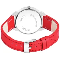 KIROH Analogue Diamond Designer Queen Dial Leather Strap Watch for Girls and Women(Red)-thumb2