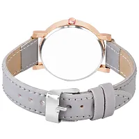 KIROH Analog Round Dial Designer Premium Leather Strap Analog Watch for Girls  Women(Gry-BRWN)-thumb1
