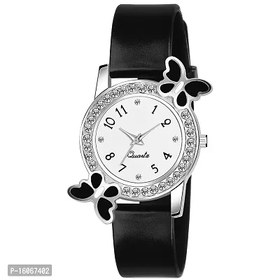 KIARVI GALLERY Analogue Butterfly Diamond Studded Girl's  Women's Watch(Black)