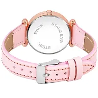 KIROH Analogue Queen Dial Premium Leathers Strap Girl's and Women's Watch (Pink)-thumb3