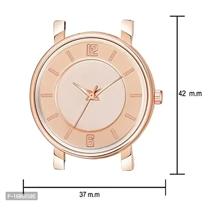 KIARVI GALLERY Analogue 6 to 12 Antique Dial Designer Leather Strap Women's and Girl's Watch (Peach)-thumb3