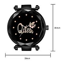 KIARVI GALLERY Clausal Analogue Queen Dial Magnetic Strap Analog Girl's  Women's Watch (Black)-thumb2