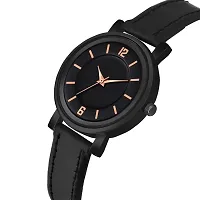 KIROH Analogue Round Dial Stylish Premium Leather Strap Watch for Girls and Women (Pack of -2,Black-Grey)-thumb1