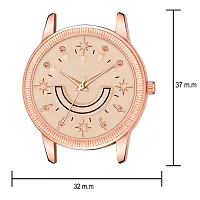 KIROH Analogue Smiley Rose Gold Dial Magnetic Metal Strap Watch for Girl's and Women (Rose Gold-Peach)-thumb2