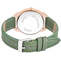 KIROH Analogue Copper Diamond Designer Queen Dial Leather Strap Watch for Girls and Women(Green)-thumb2