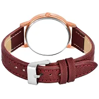 KIROH Analogue Roman Digit Dial Leather Strap Watch for Girl's and Women (Brown)-thumb3